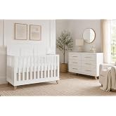 Evolur Audrey 5-in-1 Convertible Full-Size Baby Crib, Stardust, GreenGuard Gold &amp; BSA Certified, Crafted from Durable Solid Hardwood, 3 Mattress Heights, Converts to Toddler, Day &amp; Full-Size Bed