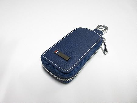 Amazon None スマートキーケース 本革 ホンダ スマートキーカバー レザー タイプ2 キーケース キーレス カバー プレート付 ブルー 鍵入れ ブレーキ テールランプ 車 バイク