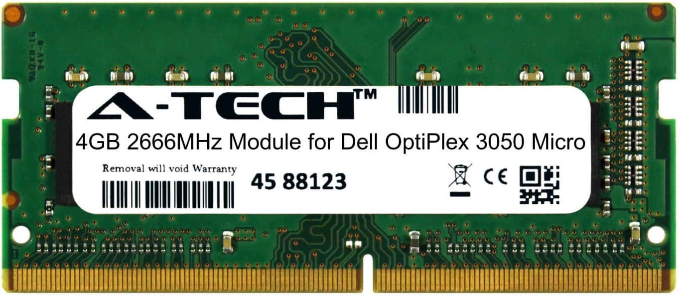 A-Tech 4GB Module for Dell OptiPlex 3050 Micro Form Factor MFF Desktop PC Compatible DDR4 2666Mhz Memory Ram (ATMS283811A25977X1)