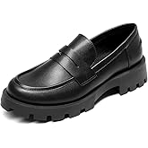 DREAM PAIRS Womens Loafers, Lug Sole Slip On Platform Chunky Penny Loafers for Women Dressy and Work, Business Casual Shoes for Women