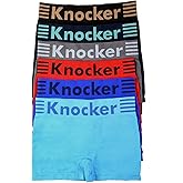 Knocker 6 pk Men`s Seamless Athletic Compression Boxer Briefs Underwear One Size