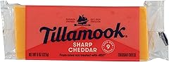 Tillamook Sharp Cheddar Cheese, Vegetarian Friendly, Halal, 8 Ounce (Pack of 12)