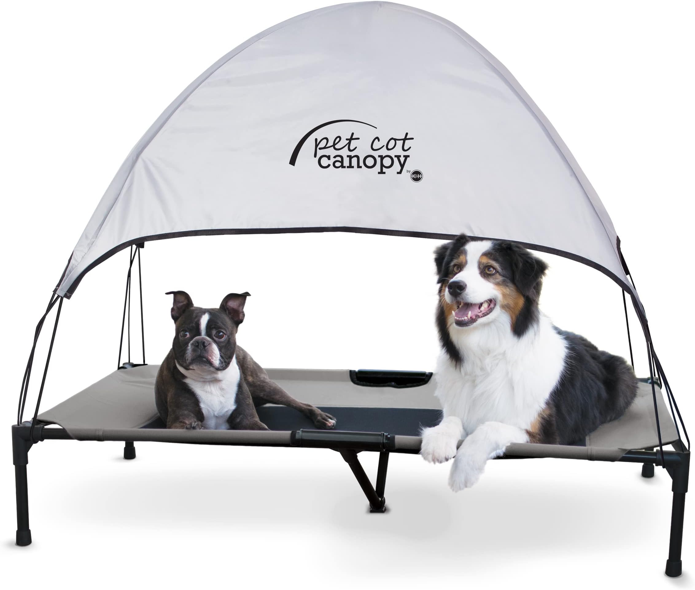K&H Pet Products Original Pet Cot Elevated Dog Bed & Cot Canopy, Gray