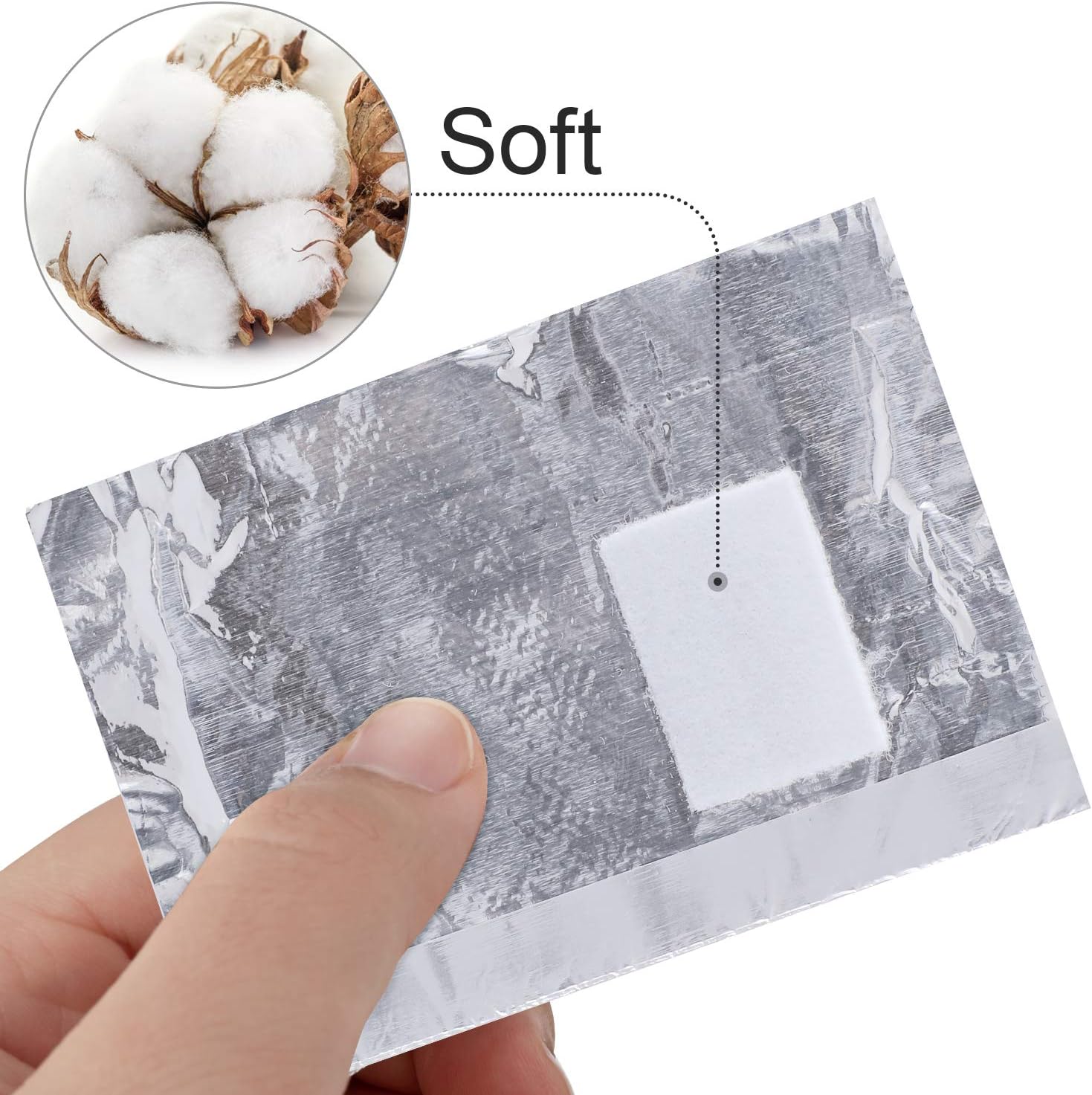 300 Pcs Super thin Foil Nail Wraps Remover, Nail Polish Remover Foil Wrap with Cuticle Pusher, Aluminium Nail Polish Remover, Nail file & Nail Buffer Block, shellac removal kit-NO Acetone(Slivery) - Image 5