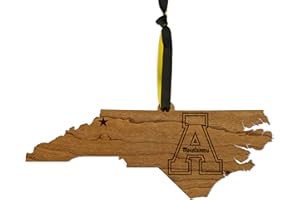LazerEdge Appalachian State Mountaineers on State Outline Christmas Ornament - Handcrafted from Cherry Wood - Officially Licensed Product