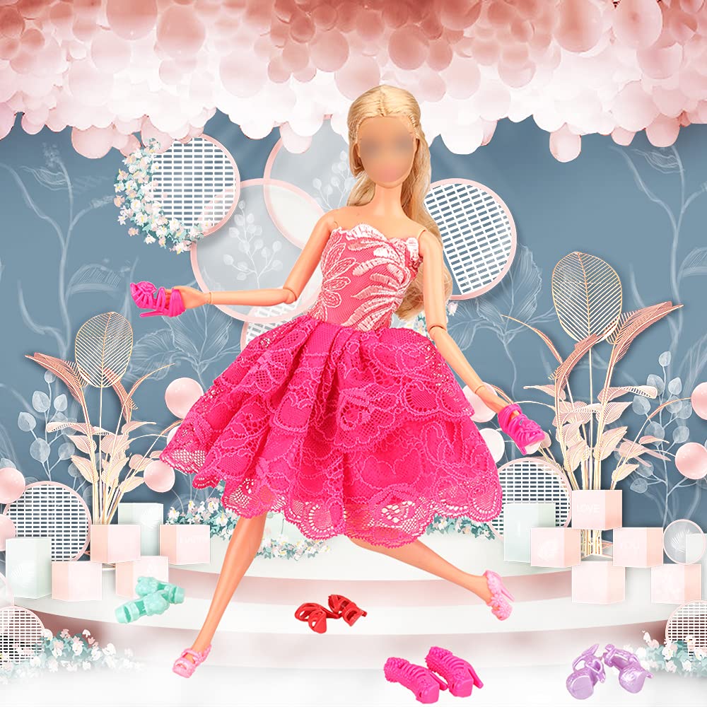 Miunana 50 Pairs Doll Shoes High Heel Shoes Doll Boots Flat Shoes Set for 11.5 inch Girl Dolls Fashionista Shoe Lots