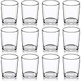 DARJEN Votive Candle Holders Set of 12 - Glass Votives Holder - Clear Tealight Candle Holder Bulk for Table Centerpieces & We