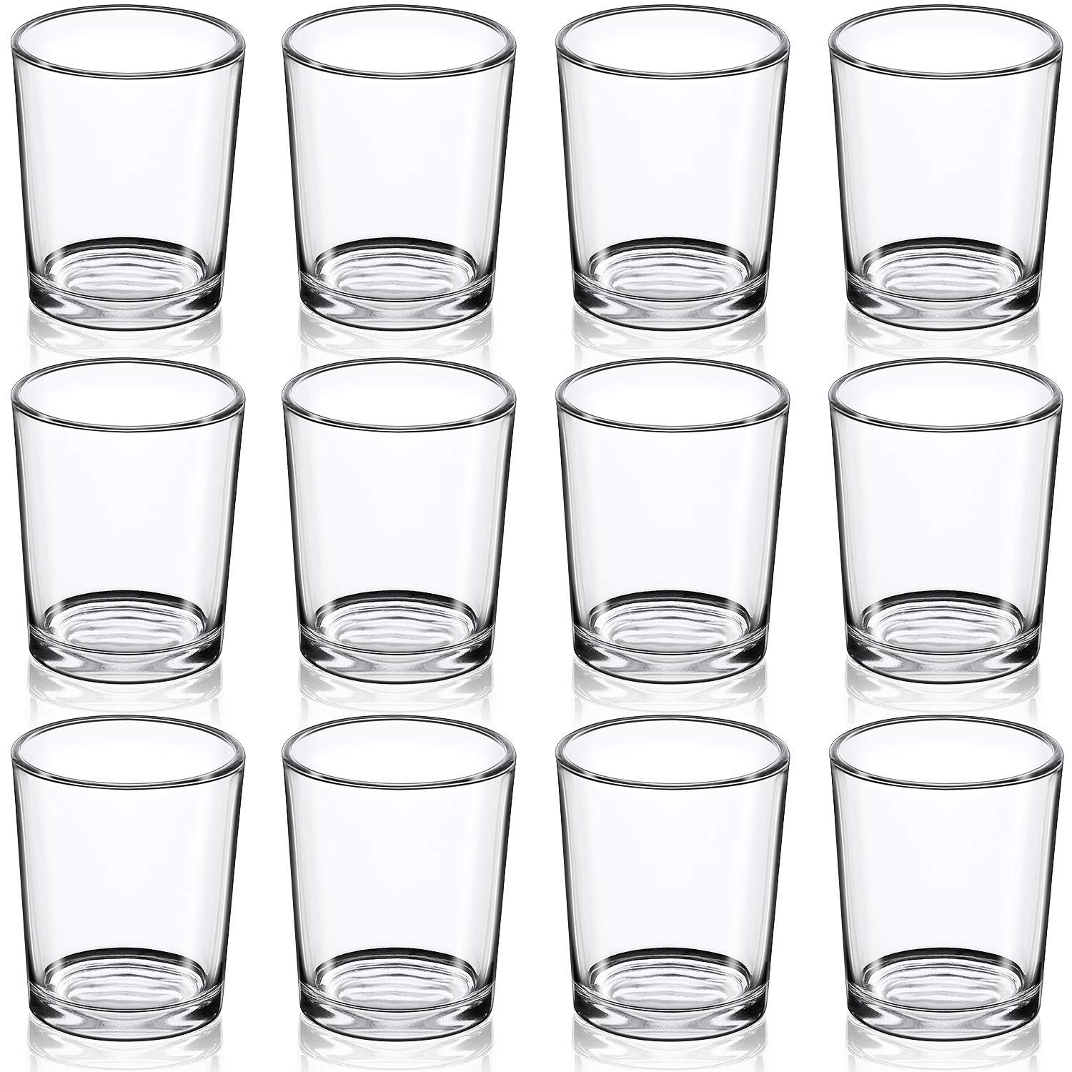 Photo 1 of DARJEN Votive Candle Holders Set of 12 - Glass Votives Holder - Clear Floating Tealight Candle Holder Bulk for Table Centerpieces & Wedding Decor