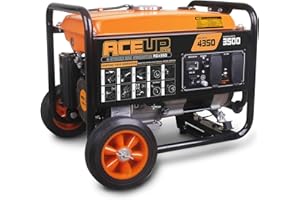 Aceup Energy 4,350 Watt Portable Generator Gas Powered Equipment with Wheels Kit, 30A Outlet, EPA & CARB Compliant