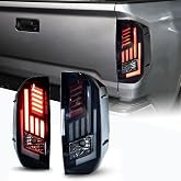 LED Tail Lights for 2014-2021 Toyota Tundra with Sequential Turn Signal | WOLFSTORM Taillights Assembly Replacement for Tundra Pickup, Smoked Lens with Black Housing