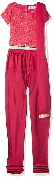 Girl's Polyester Salwar Suit Set