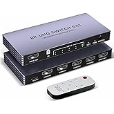 8K HDMI Splitter 4K 240Hz HDMI Switch 5 in 1 Out - 5 Port Switcher with Remote 8K@60Hz 4K@240Hz HDR10+ HDMI2.1 3D CEC HDR HDC