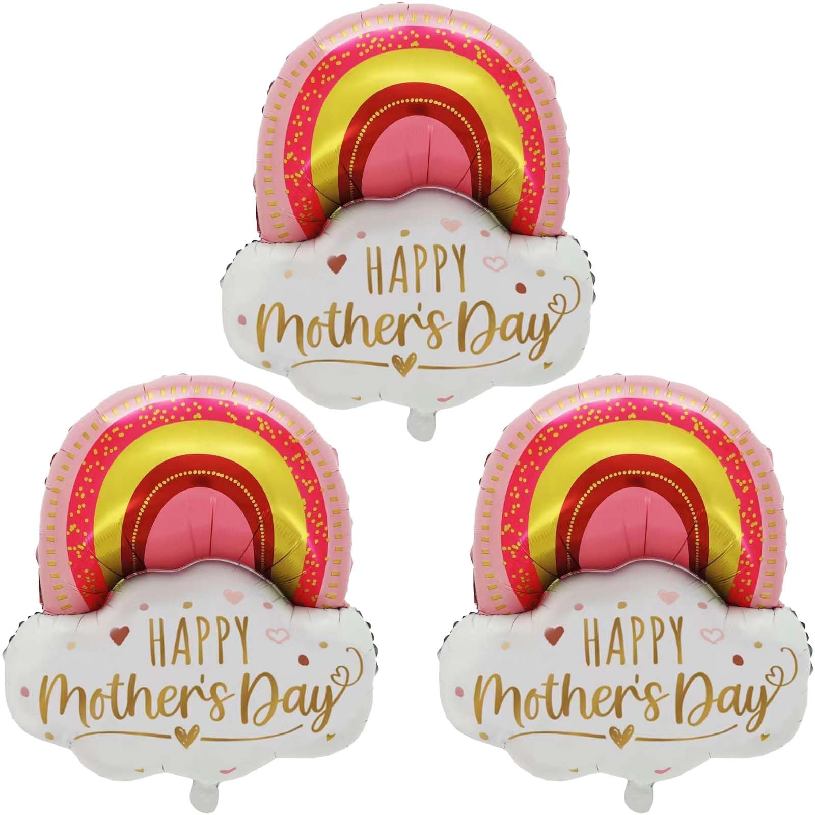 Photo 1 of Rainbow Cloud Balloon Mother's Day Balloons Foil Balloons for Mother's Day Themed Party Happy Mother's Day Party Supplies Decorations Party Sets-3 PCS