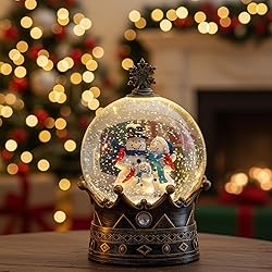Christmas Snow Globe Lantern Water Glittering