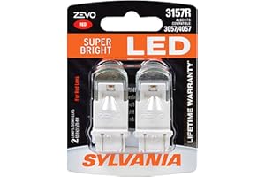 SYLVANIA - 3157 ZEVO LED Red Bulb - Bright LED Bulb, Ideal for Stop and Tail Lights (Contains 2 Bulbs)