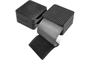 Yourkar 20 PCS Hook and Loop Strips with Adhesive, 2"×2" Car Mats Self-Adhesive Tape Strip, Multi-Purpose Non-Slip Double Sided Snap Fastening Tape, Fixing Tape for Sofa Carpet