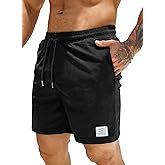 JMIERR Men's Corduroy Shorts Casual Elastic Waist Drawstring Lightweight Summer Beach Shorts