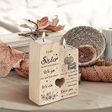Niyewsor Heart Shaped Candle Holders for Sisters, Pine Wood Gift Set view 5