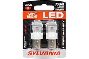 SYLVANIA - 7506 ZEVO LED Red Bulb - Bright LED Bulb, Ideal for Stop and Tail Lights (Contains 2 Bulbs)