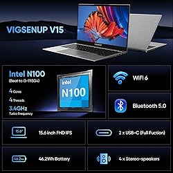 VIGSENUP Laptop, 15.6 Inch Laptop Computer, 16GB