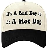 It's A Bad Day to Be A Hot Dog Funny Trucker Hats Embroidered Vintage Snapback Hat for Women and Men Gag Gifts Baseball Cap