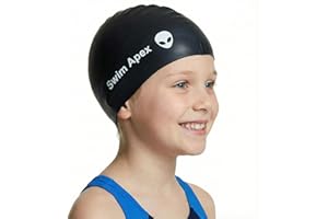 Swimming Cap Kids, Swim Caps for Girls Kids Swim Cap Baby Lightweight Cartoon Bathing for Long and Short Hair for Age 2-12