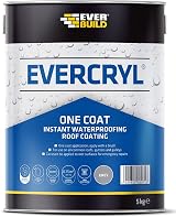 Everbuild Evercryl One Coat Waterproofing Grey 5kg Roof Gutter Sealant Repair