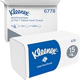 Kleenex Ultra Paper Towels V-Fold 2-Ply White Interfold 1860 Sheets 15 Pack