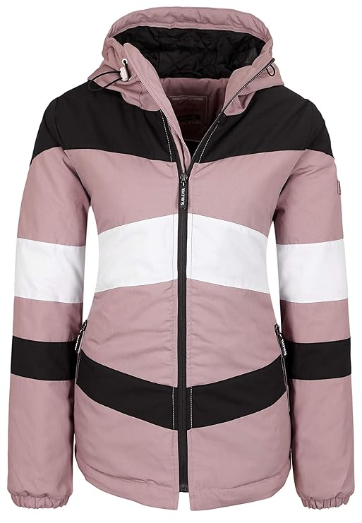 Sublevel wattierte Damen Winter-Jacke Color-Block im Style