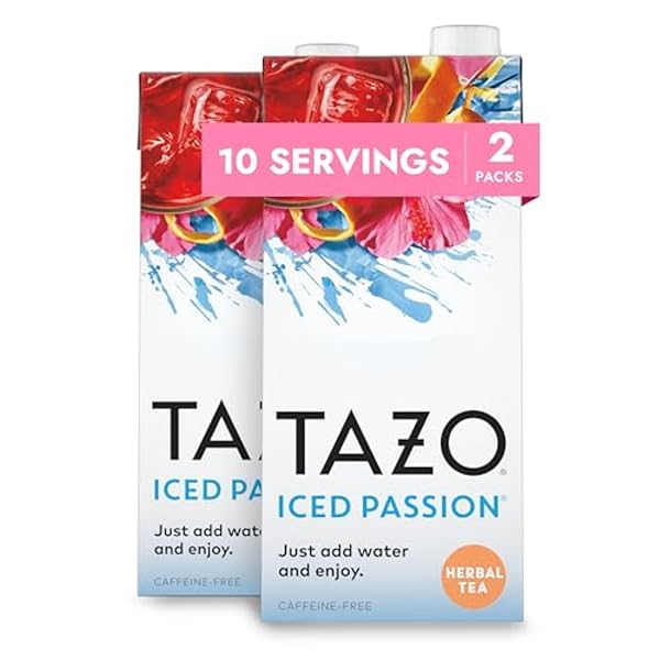 TAZO ICED PASSION CONCENTRATE, HERBAL FRUIT TEA, CAFFEINE...
