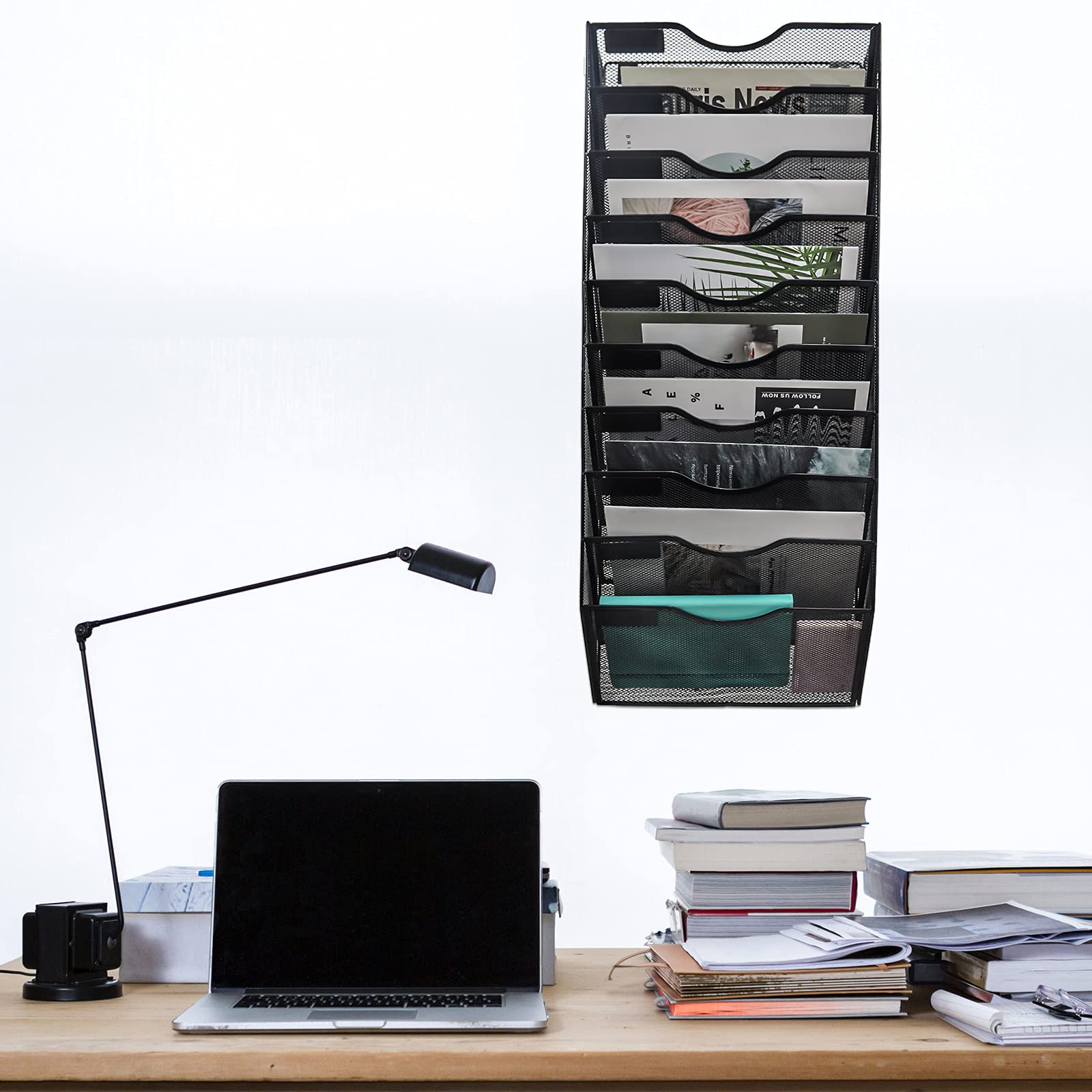 EASEPRES 10 Tier Mesh Wall Mounted File Holder