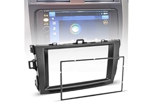 NuIth Double DIN Radio Dash Kits for Toyota Corolla 2009-2013, Double Din Radio Mount Housing Bracket Installation Trim Bezel