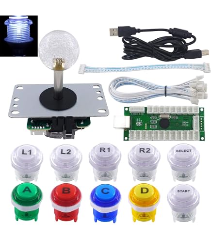 Amazon.com: SJ@JX Arcade Game Controller DIY Kit Buttons with Logo