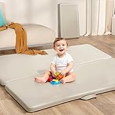 Baby Play Mat for Floor– 1.2" Thick, Foldable, Waterproof, 50×50 Playpen Mat, Non-Toxic, Easy to Clean, Thickened Foam Cushioned, Perfect for Tummy Time & Crawling, Babies & Toddlers