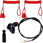 PLAXNS 7/8" 22mm Handlebar 2 Wire Tether Kill Switch Replacement for 110cc 125cc Taotao Dirt Pit Bike ATV 4 Wheeler Quad Trail Bike Go Kart