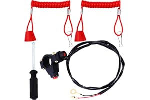 PLAXNS 7/8" 22mm Handlebar 2 Wire Tether Kill Switch Replacement for 110cc 125cc Taotao Dirt Pit Bike ATV 4 Wheeler Quad Trail Bike Go Kart