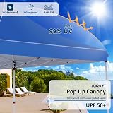 COBIZI 3x6m Pop Up Gazebo Tent with Removable Sidewalls, Light Blue view 4