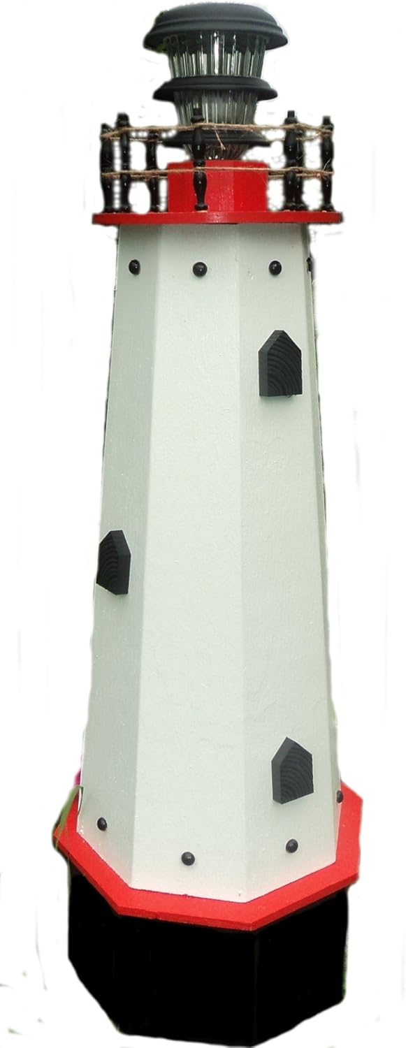 Amazon.com : Solar Lighthouse Wooden Decorative Lawn and Garden