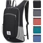 Esup 15L Lightweight Hiking Backpack Foldable Small Travel Backpack Packable Camping Backpack for Women Men (Black)