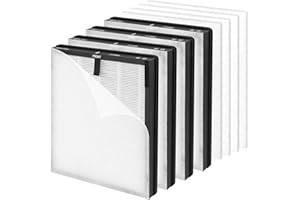 HY4866 Replacement Filter for MORENTO/WESTHEY HY4866, YIOU M1 & FETIONS FT5000 Air Purifiers - 4 True HEPA + 8 Pre Filters (E