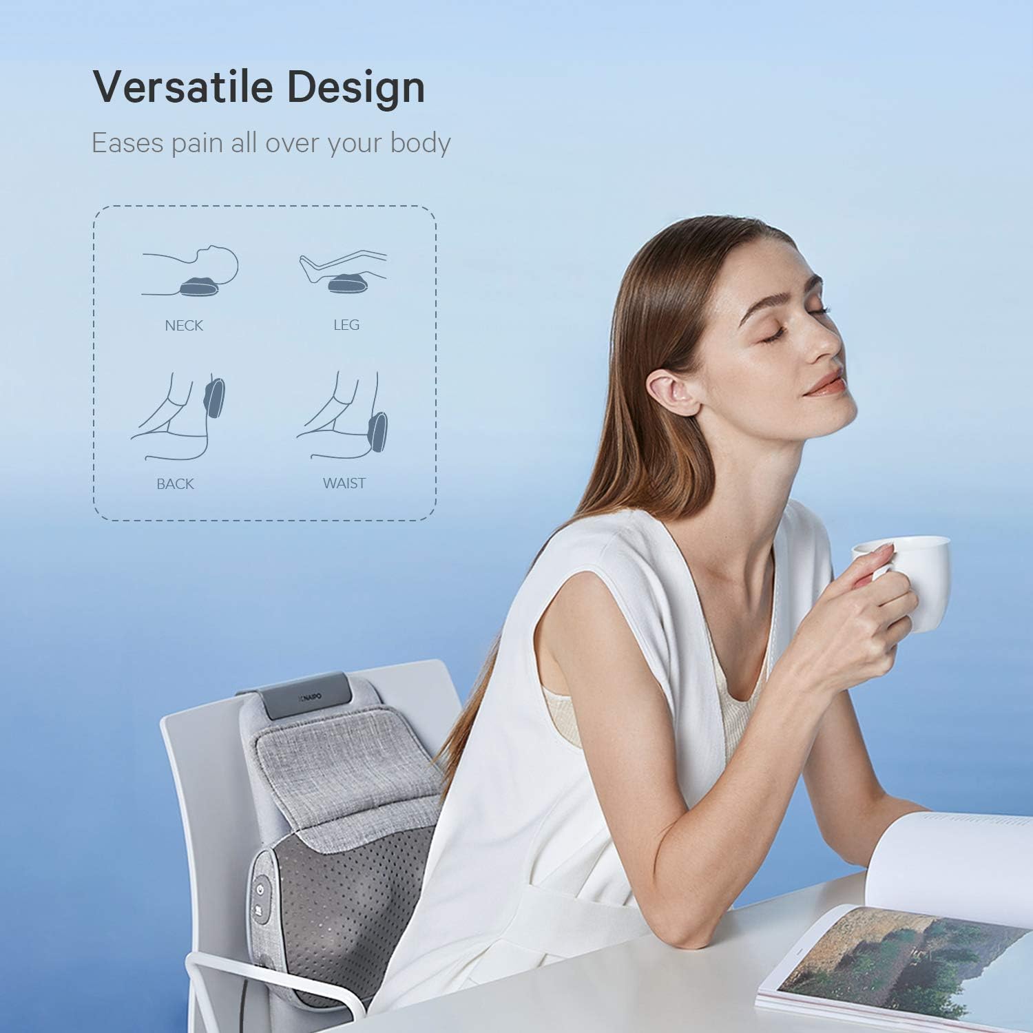 Shiatsu Neck and Back Massager Pillow - Kneading Massage with Heat, Deep Tissue Chair Massagers for Lower Back, Shoulders, Calf, Body, NAIPO oPillow Electric Massager with Cushion, Gifts for Men Women: Health & Personal Care