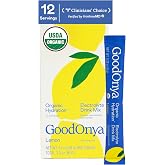 GOODONYA Organic Hydration Electrolyte Drink Mix, Certified Organic Hydration Powder, Non-GMO, Biochecked Glyphosate Free, Low Sugar, Lemonade Flavor, No Artificial Flavors,12 Stick Packs