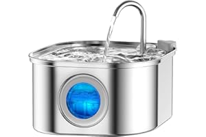 Cat Drinking Bowl：VinDox 108oz/3.2L Pet Water Bowl Stainless Steel, Dog Water Dispenser, Automatic Cat Drinking Bowl with Lev