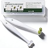 CAPSLogist Capsule Filling Spoon Set of 2, Fit Empty Capsules Size 0 | Lab Scoop Filling Herb Powder Tool, Capsule Filler Pill Maker, Easy to Clean, Fill Your Powders Quickly