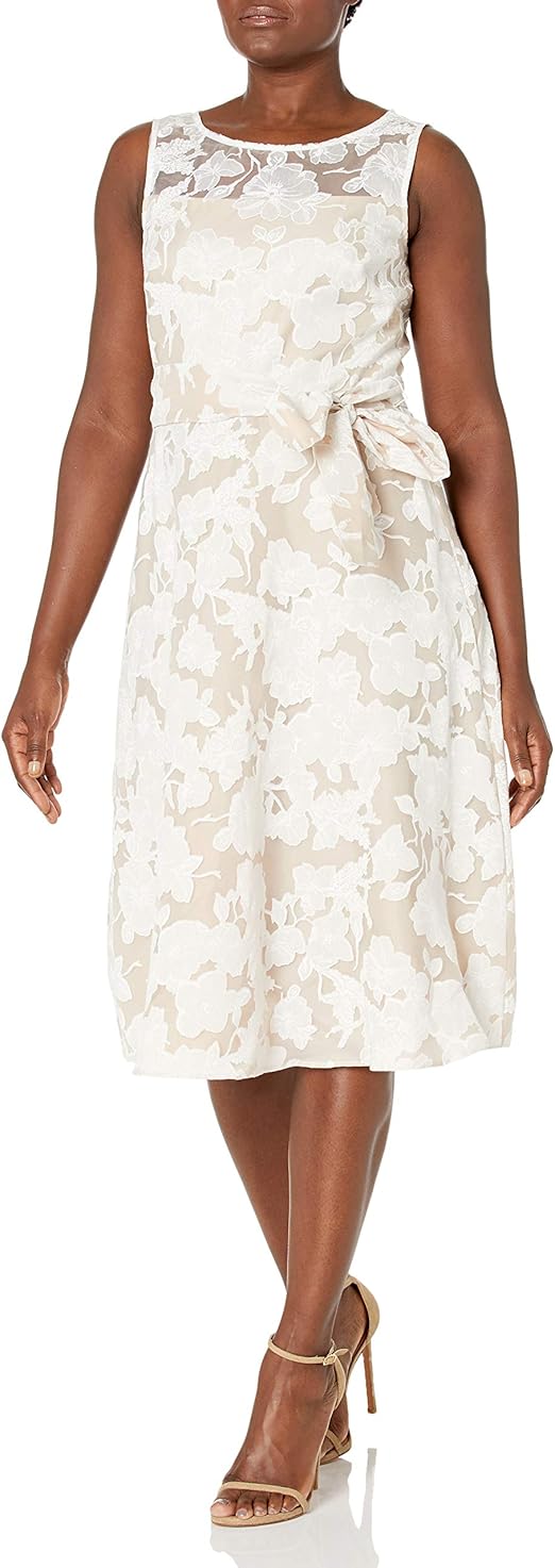 Jessica Howard Women's Sleeveless Midi Length Fit and Flare Dress at