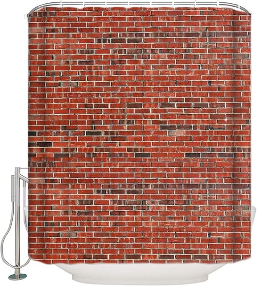 Amazon Com Vintage Red Brick Wall Shower Curtain Custom Sizes 60