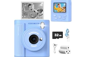 Mgaolo Kids Camera with Instant Print, Thermal Printing Digital Camera Gift for 3-12 Years Old Children, Safe Ink-Free Design
