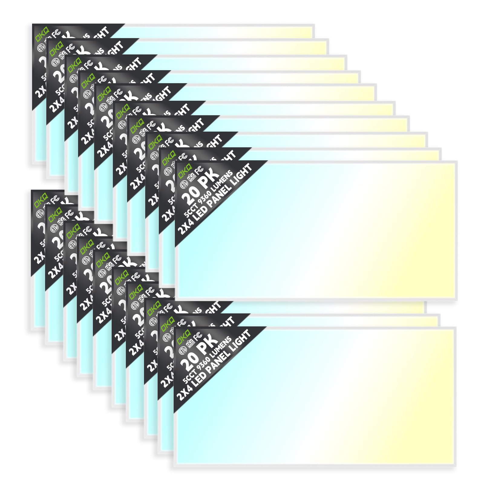 OKQ 20Pack 2x4 LED Flat Panel Light Drop Ceiling