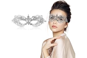FUNMULAR Masquerade Mask for Women Lace Masks Venetian Masquerade Party Costume Party Halloween Carnival Fit for Adults, Soft & Black
