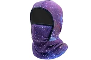 woogwin Kids Balaclava Ski Face Mask Windproof Neck Warmer Winter Fleece Face Scarfare Gaiter for Boys Girls(Galaxy)